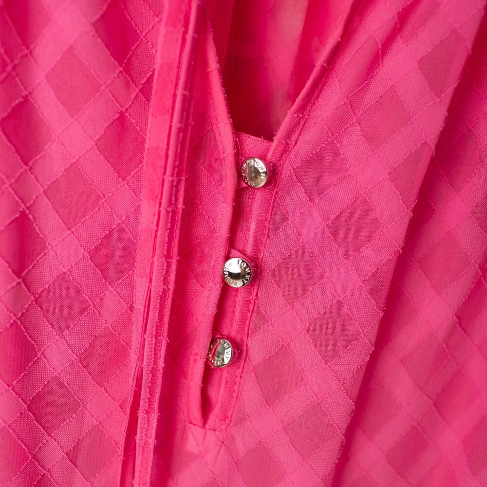 Tommy Hilfiger Women's Size 6 Pink Tiered Midi Dress Flutter Sleeve Textured - Picture 3 of 7